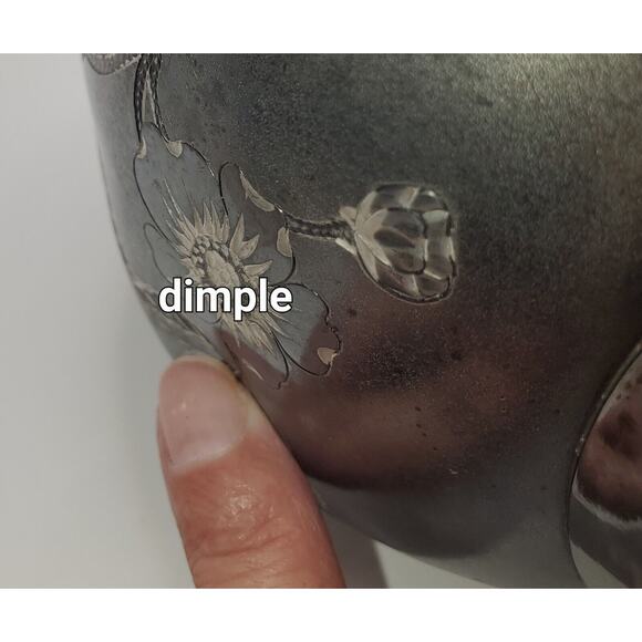 Antique 1800-1849 Pairpoint Mfg. Co. Quadruple Silver Plate Floral Tea Pot Dents - Picture 8 of 16